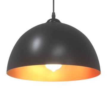 Adjustable E27 Black Pendant Lamps - 2 pcs Ø 30 cm | HipoMarket