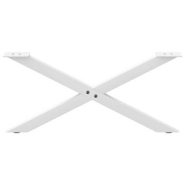 X-Shaped Coffee Table Legs - White Steel | 2 pcs - 70 cm