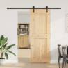 Sliding Door with Hardware Set - Solid Pine 85x210 cm