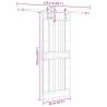 Sliding Door with Hardware Set - Solid Pine 85x210 cm