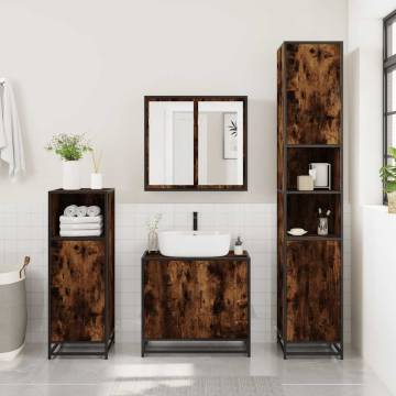 4 Piece Smoked Oak Bathroom Furniture Set | Stylish & Durable