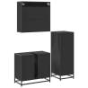 Stylish 3 Piece Bathroom Furniture Set in Black | HipoMarket