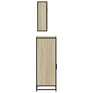 3 Piece Sonoma Oak Bathroom Furniture Set | Hipomarket