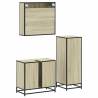 3 Piece Sonoma Oak Bathroom Furniture Set | Hipomarket