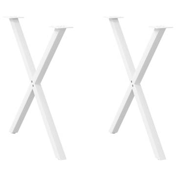 X-Shaped Dining Table Legs - White Steel 80x(72-73) cm | HipoMarket