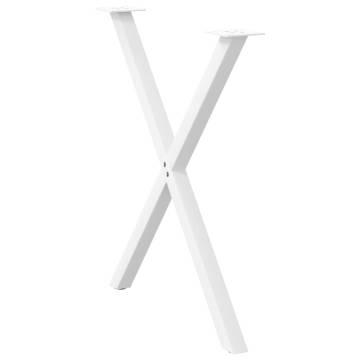 X-Shaped Dining Table Legs - White Steel 80x(72-73) cm | HipoMarket