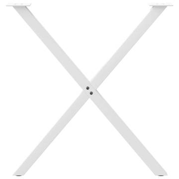 X-Shaped Dining Table Legs - White Steel 80x(72-73) cm | HipoMarket