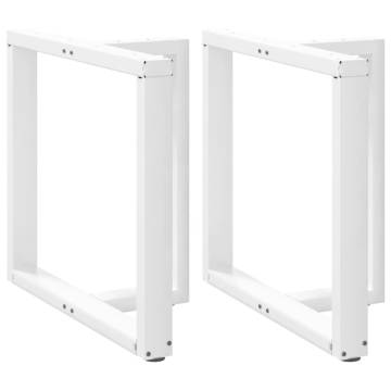 White T-Shaped Dining Table Legs - 2 Pcs, Steel 70x35 cm