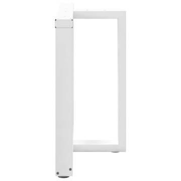 White T-Shaped Dining Table Legs - 2 Pcs, Steel 70x35 cm