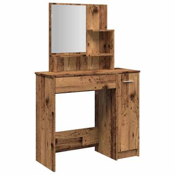 Dressing Table with Mirror - Old Wood 86.5x35x136 cm