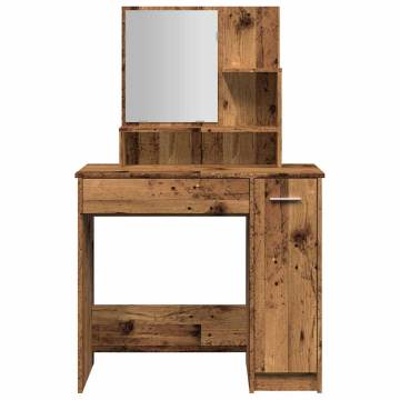 Dressing Table with Mirror - Old Wood 86.5x35x136 cm