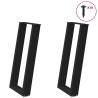 U-Shaped Console Table Legs - Black Steel | HipoMarket