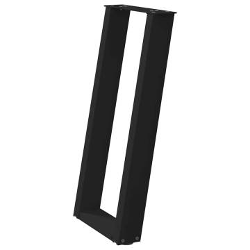 U-Shaped Console Table Legs - Black Steel | HipoMarket