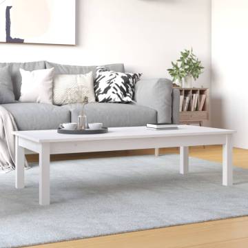 Elegant White Coffee Table - Solid Pine Wood | HipoMarket