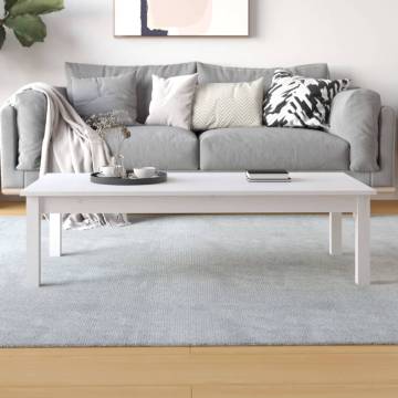 Elegant White Coffee Table - Solid Pine Wood | HipoMarket