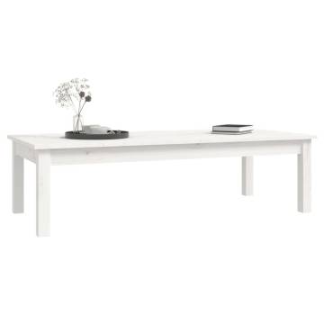 Elegant White Coffee Table - Solid Pine Wood | HipoMarket