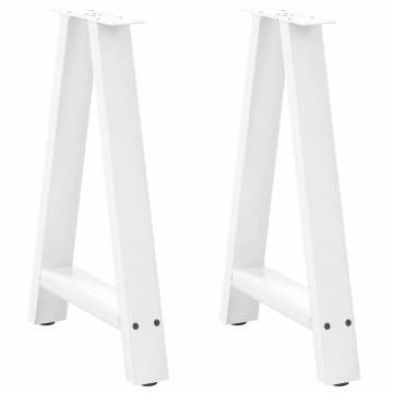 A-Shaped Coffee Table Legs - White Steel 50x(72-73) cm - 2 pcs