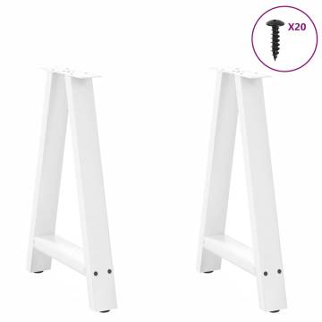 A-Shaped Coffee Table Legs - White Steel 50x(72-73) cm - 2 pcs