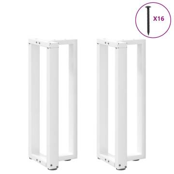 T-Shaped Console Table Legs (2 Pcs) - White Steel | HipoMarket