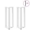 T-Shaped Console Table Legs (2 Pcs) - White Steel | HipoMarket