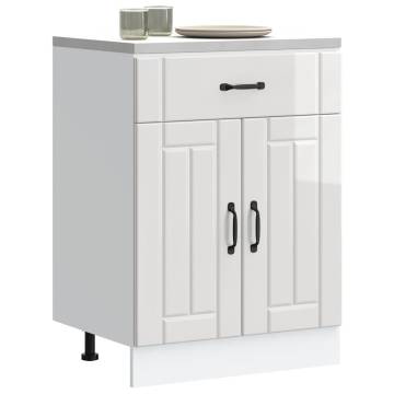 Lucca High Gloss White Kitchen Base Cabinet - Stylish Storage