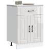  Kitchen Base Cabinet Lucca High Gloss White Engineered Wood Colour high gloss white Quantity in Package 1 Model 1x bottom cabinet (2 doors 1 drawer) 60 cm Number of 