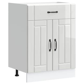 Lucca High Gloss White Kitchen Base Cabinet - Stylish Storage