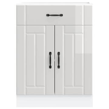 Lucca High Gloss White Kitchen Base Cabinet - Stylish Storage