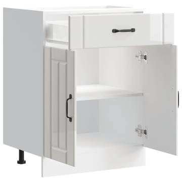 Lucca High Gloss White Kitchen Base Cabinet - Stylish Storage