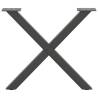 X-Shaped Coffee Table Legs - Anthracite Steel - 50 cm