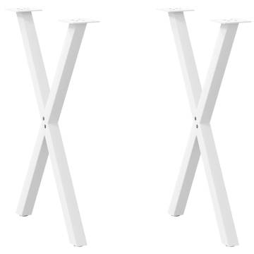 X-Shaped Dining Table Legs - White Steel 50x(72-73) cm | HipoMarket