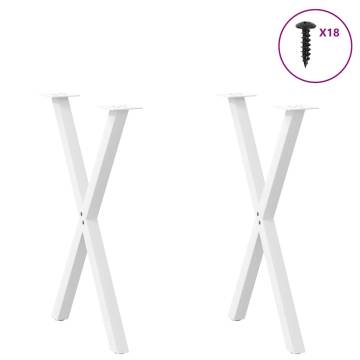 X-Shaped Dining Table Legs - White Steel 50x(72-73) cm | HipoMarket