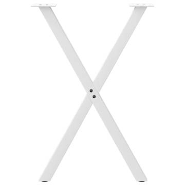 X-Shaped Dining Table Legs - White Steel 50x(72-73) cm | HipoMarket