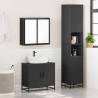 4 Piece Black Engineered Wood Bathroom Furniture Set | HipoMarket