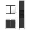 4 Piece Black Engineered Wood Bathroom Furniture Set | HipoMarket