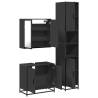 4 Piece Black Engineered Wood Bathroom Furniture Set | HipoMarket