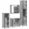 4 Piece Grey Sonoma Bathroom Furniture Set - Stylish Storage