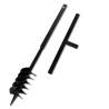 Ground Drill with Handle Auger Bit 120 mm Double Spirals Steel Black Size 120 mm 