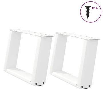 U-Shaped Coffee Table Legs - White Steel (2 pcs) | HipoMarket