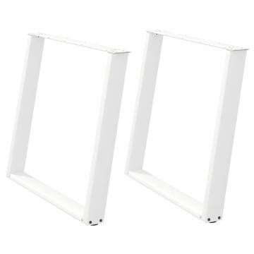 vidXL U-Shaped Dining Table Legs - White Steel, 100x(72-73) cm