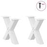 X-Shaped Coffee Table Legs - White Steel 60x(42-43) cm