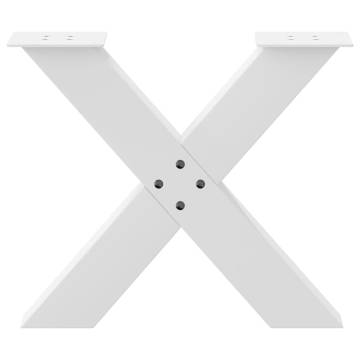 X-Shaped Coffee Table Legs - White Steel 60x(42-43) cm