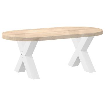 X-Shaped Coffee Table Legs - White Steel 60x(42-43) cm