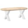 X-Shaped Coffee Table Legs - White Steel 60x(42-43) cm