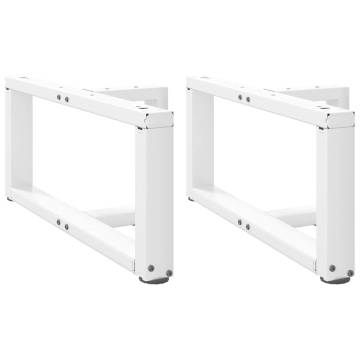 Stylish T-Shaped Coffee Table Legs - 2 pcs White Steel