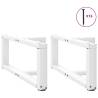 Stylish T-Shaped Coffee Table Legs - 2 pcs White Steel