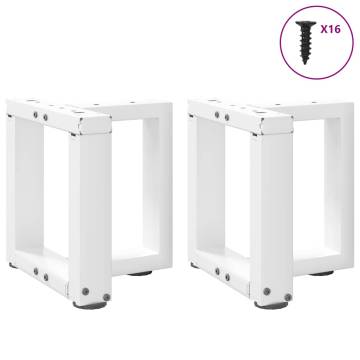 T-Shaped Coffee Table Legs - White Steel 2 pcs | Hipomarket UK