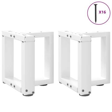 T-Shaped Coffee Table Legs - White Steel 2 pcs | Hipomarket UK