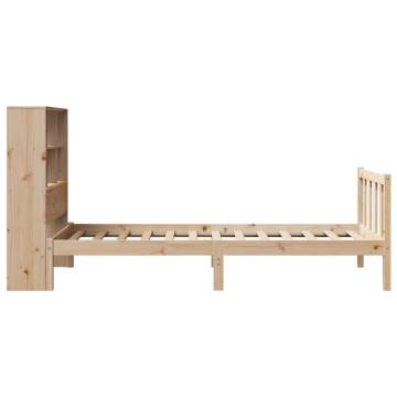 Bookcase Bed without Mattress - Solid Pine Wood 100x200 cm