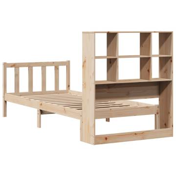 Bookcase Bed without Mattress - Solid Pine Wood 100x200 cm